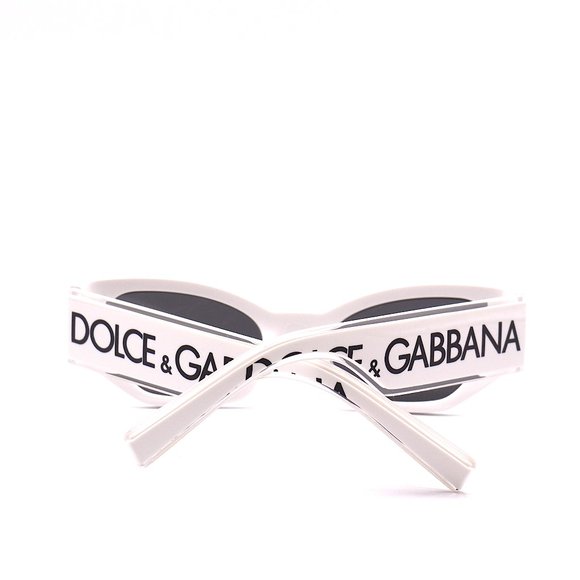 NEW DOLCE&GABBANA DG6186 331287 WHITE DARK GREY LENS AUTHENTIC SUNGLASSES - Picture 12 of 15